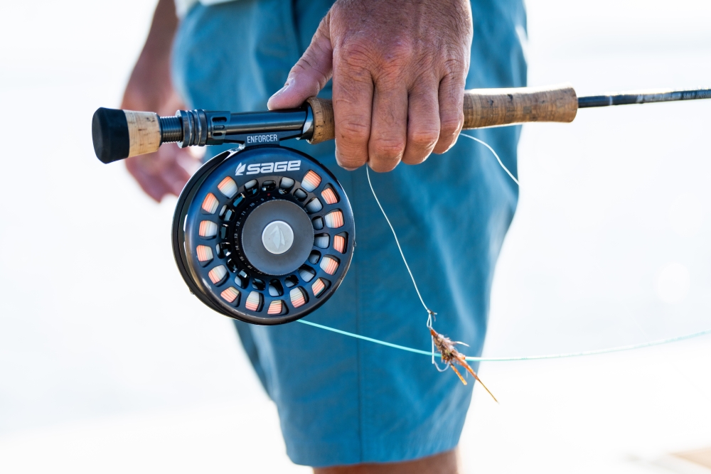 SAGE Enforcer Fly Reel with bonefish fly